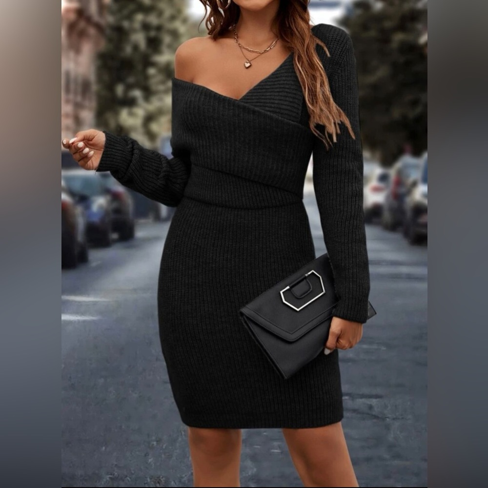 Black sweater dress